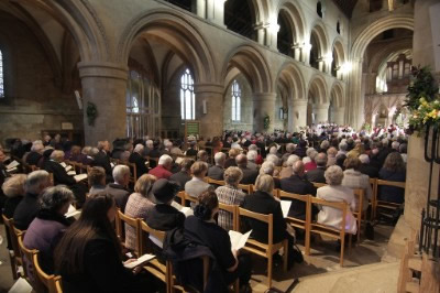 A service in the Norman nave
