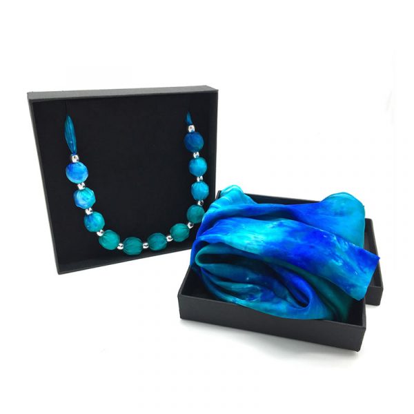 Ladycrow Silk Scarf and Necklace