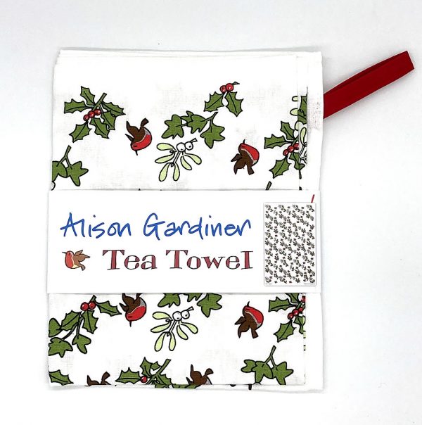 Alison Gardiner Tea Towel Holly and the Ivy