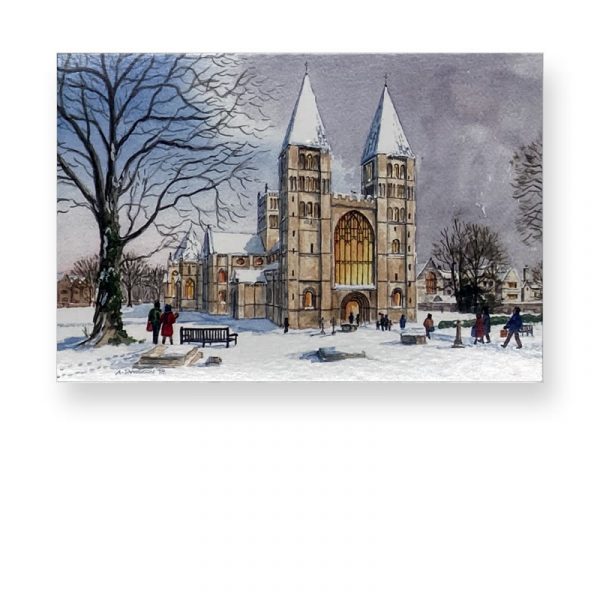 Christmas Card Southwell Minster in the Snow