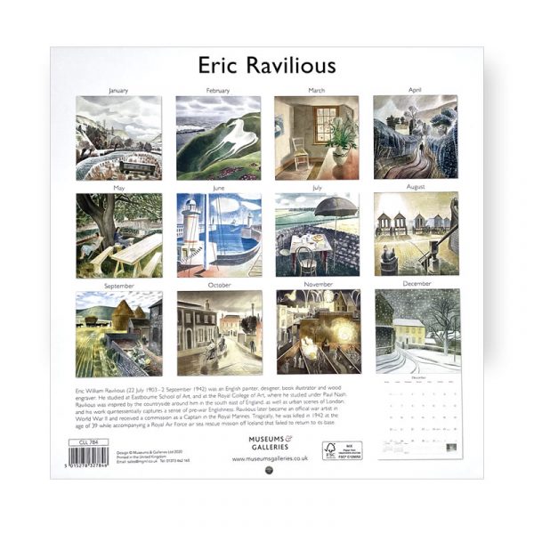 Eric Ravilious 2021 Calendar all months