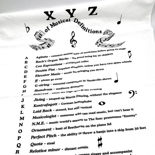 Tea Towel XYZ Musical Definitions
