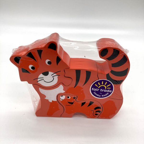 Ginger tabby cat puzzle fair trade wooden toy 38