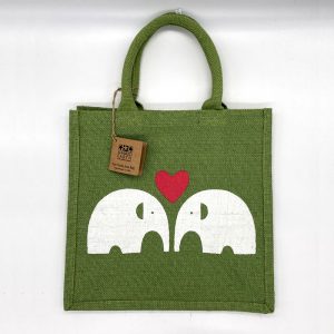 Jute bag two elephants 4