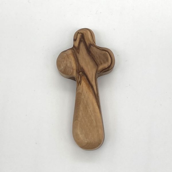 olive wood small holding cross fair trade